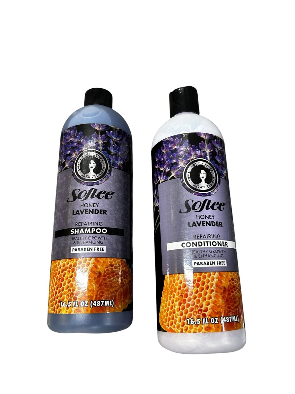 Set Softee Honey Lavender Repairing Shampoo & Conditioner Set 16.5 oz Paraben